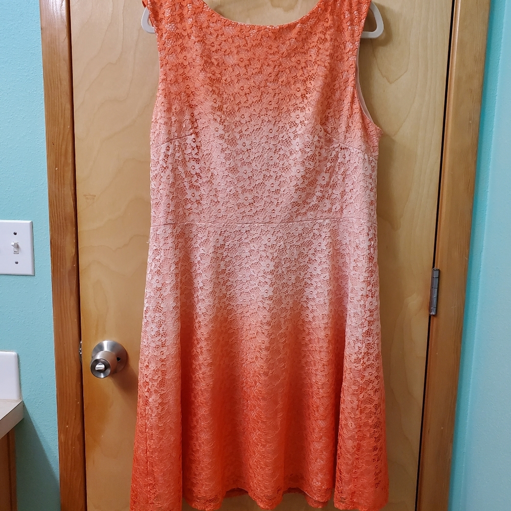 Lace Ombre Coral Spring Dress